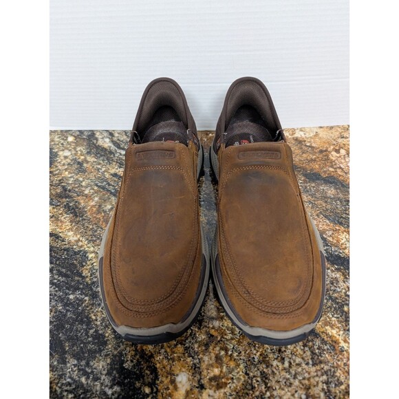 Skechers Slip-ins Respected Mens Slip On Shoes in Dark Brown - 10 US main image 4
